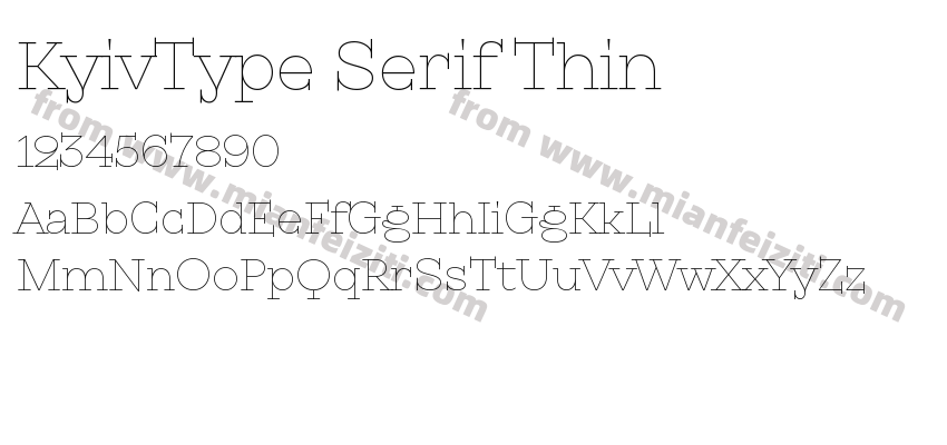 KyivType Serif Thin字体预览