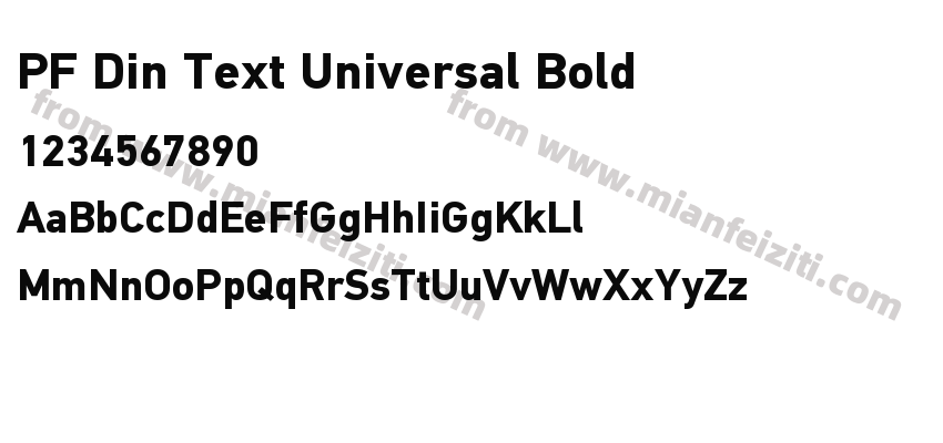 PF Din Text Universal Bold字体预览