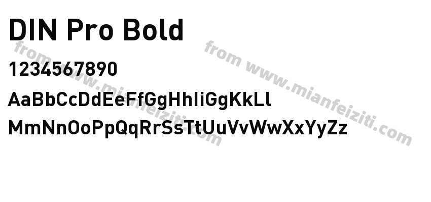 DIN Pro Bold字体预览