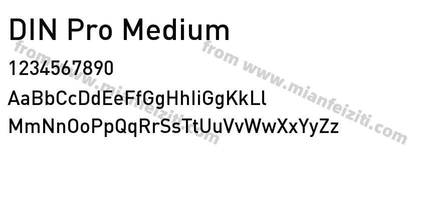 DIN Pro Medium字体预览