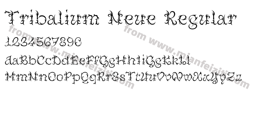 Tribalium Neue Regular字体预览