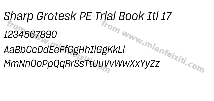 Sharp Grotesk PE Trial Book Itl 17字体预览