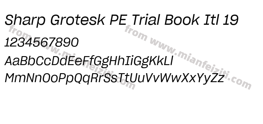 Sharp Grotesk PE Trial Book Itl 19字体预览