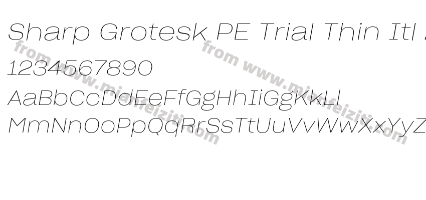 Sharp Grotesk PE Trial Thin Itl 22字体预览