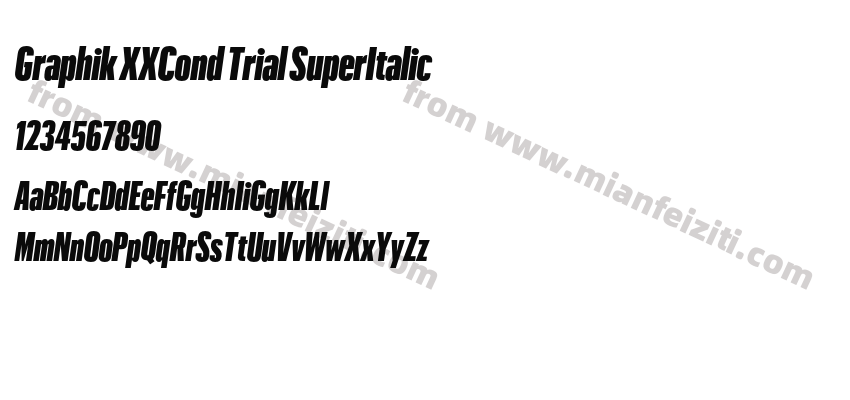 Graphik XXCond Trial SuperItalic字体预览
