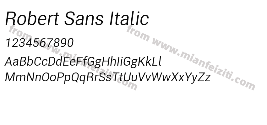 Robert Sans Italic字体预览