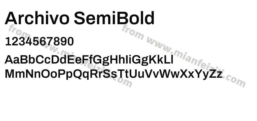 Archivo SemiBold字体预览
