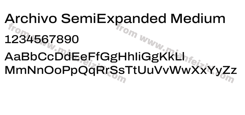 Archivo SemiExpanded Medium字体预览