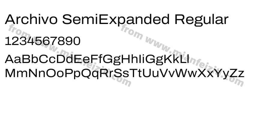 Archivo SemiExpanded Regular字体预览