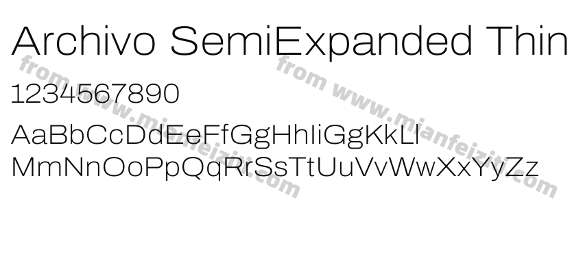 Archivo SemiExpanded Thin字体预览