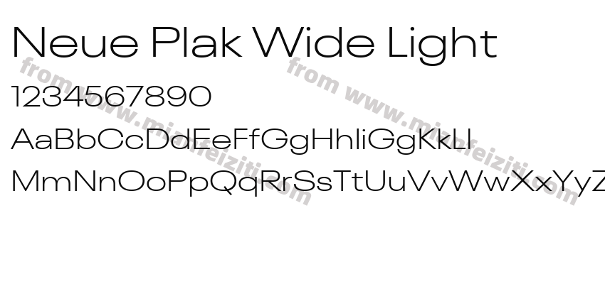 Neue Plak Wide Light字体预览