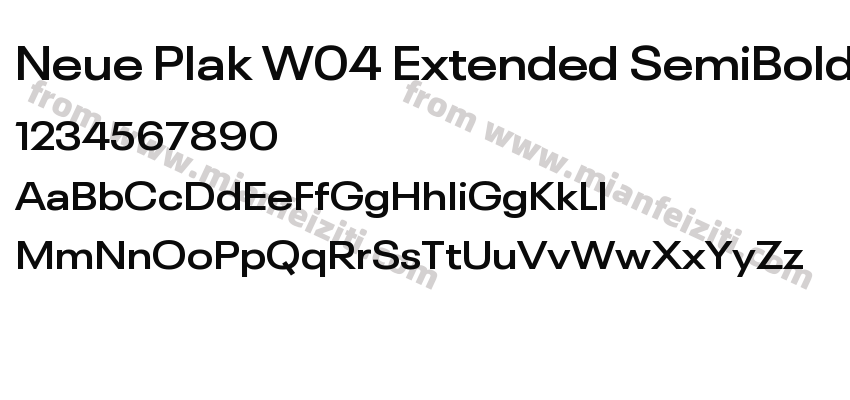 Neue Plak W04 Extended SemiBold字体预览
