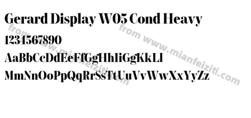 Gerard Display W05 Cond Heavy字体预览