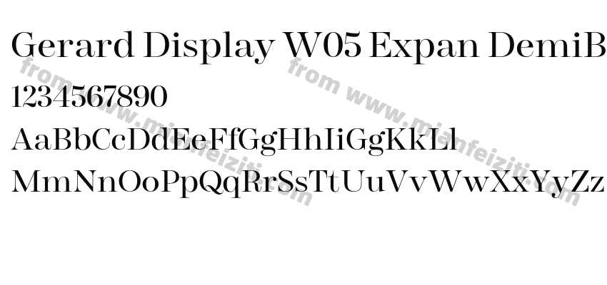 Gerard Display W05 Expan DemiBd字体预览