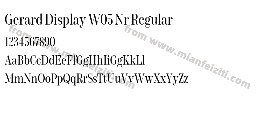 Gerard Display W05 Nr Regular字体预览