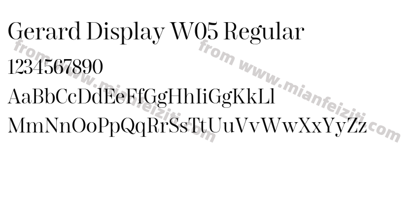 Gerard Display W05 Regular字体预览