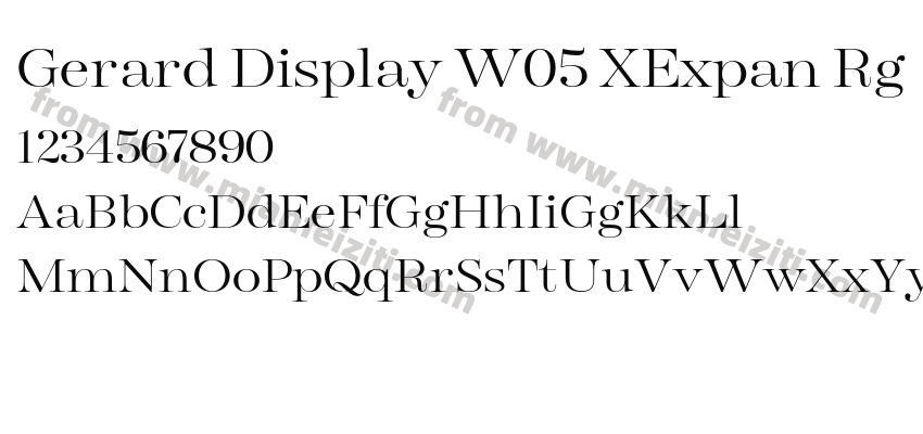 Gerard Display W05 XExpan Rg字体预览