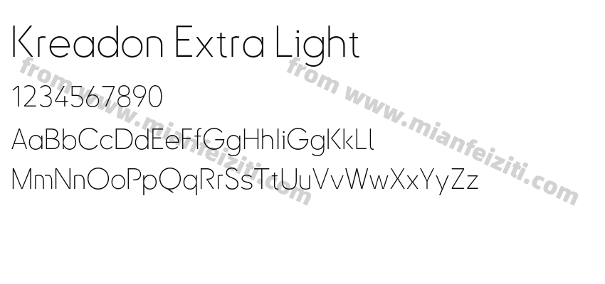 Kreadon Extra Light字体预览