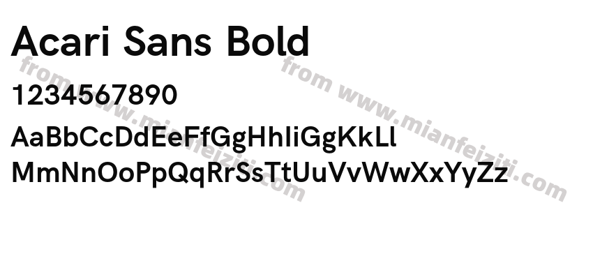 Acari Sans Bold字体预览