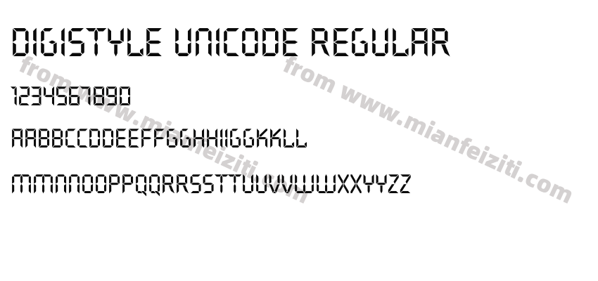 Digistyle Unicode Regular字体预览