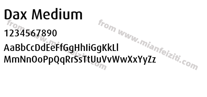 Dax Medium字体预览
