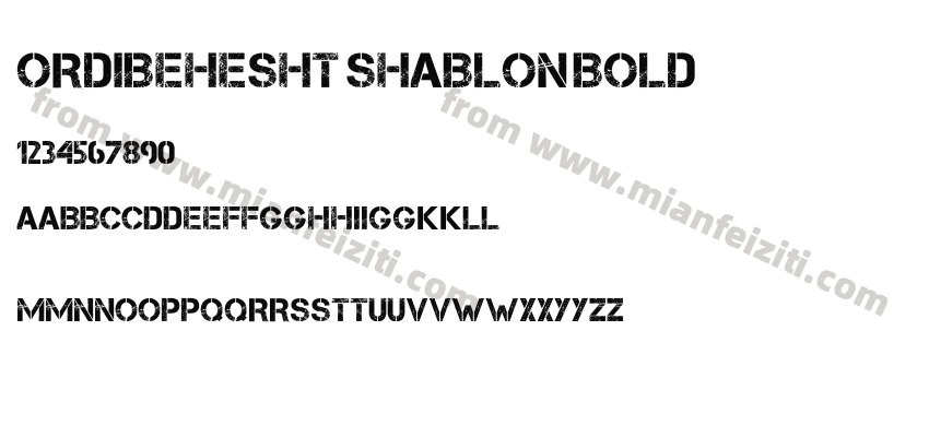 Ordibehesht shablon bold字体预览