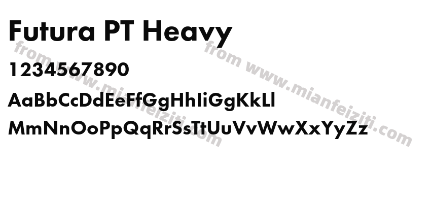 Futura PT Heavy字体预览