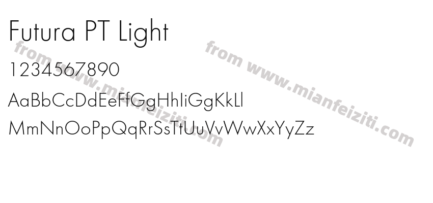 Futura PT Light字体预览