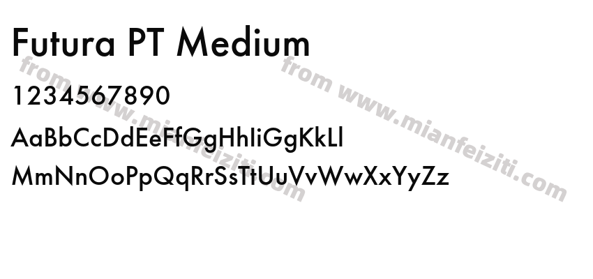 Futura PT Medium字体预览