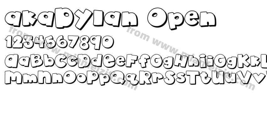 akaDylan Open字体预览