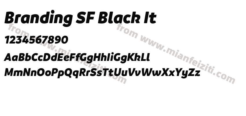 Branding SF Black It字体预览
