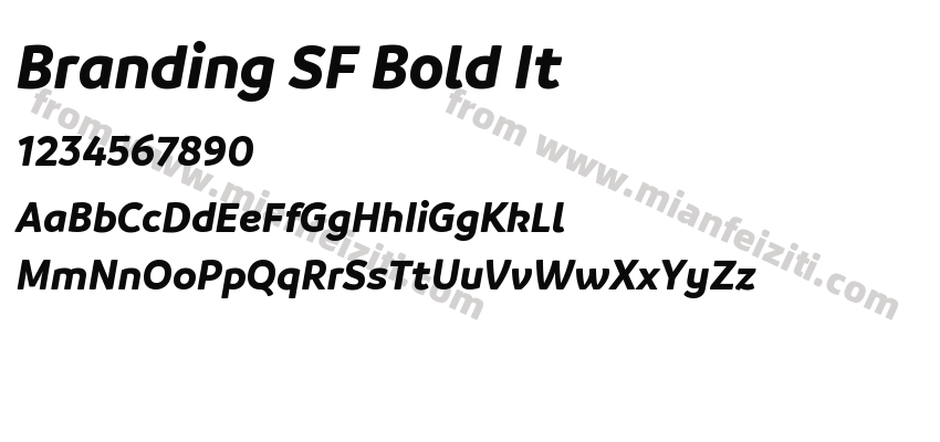 Branding SF Bold It字体预览