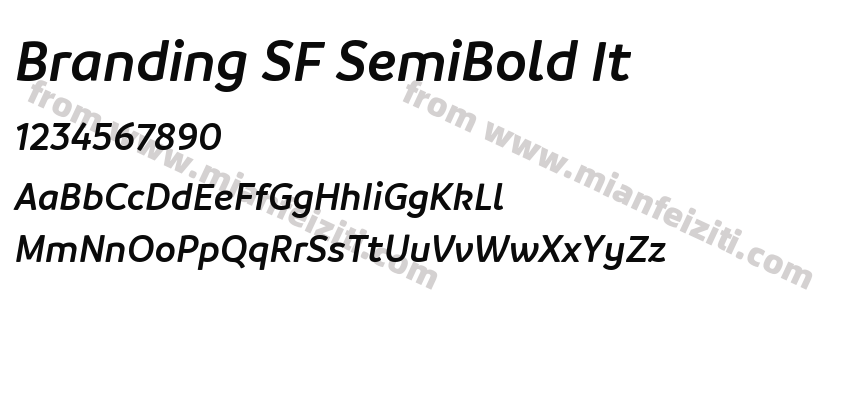 Branding SF SemiBold It字体预览