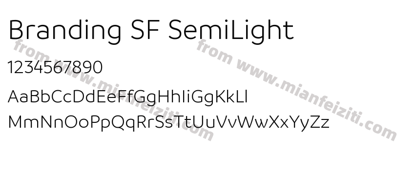 Branding SF SemiLight字体预览