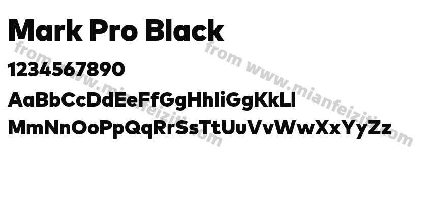 Mark Pro Black字体预览
