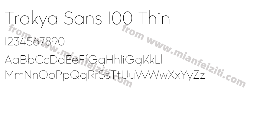 Trakya Sans 100 Thin字体预览