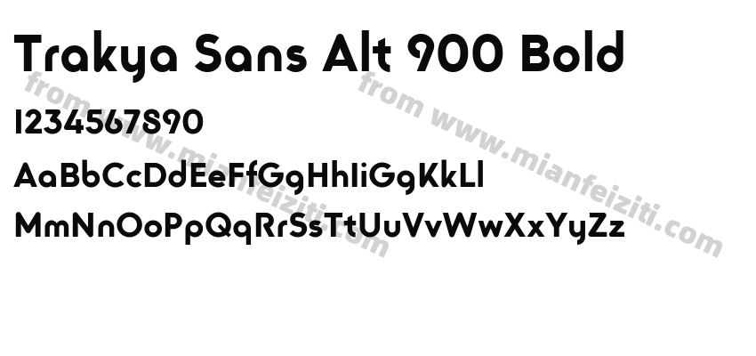 Trakya Sans Alt 900 Bold字体预览