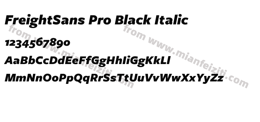 FreightSans Pro Black Italic字体预览