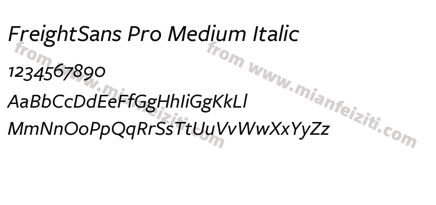 FreightSans Pro Medium Italic字体预览