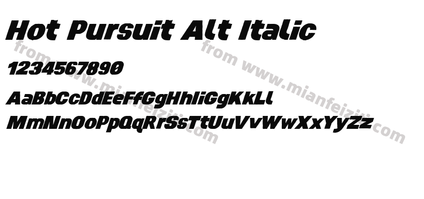 Hot Pursuit Alt Italic字体预览