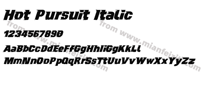 Hot Pursuit Italic字体预览