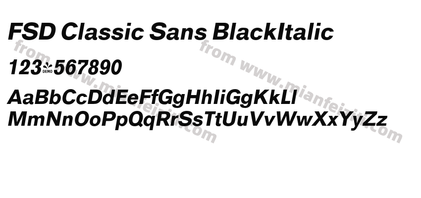 FSD Classic Sans BlackItalic字体预览