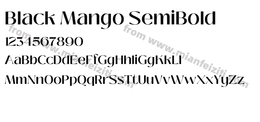 Black Mango SemiBold字体预览