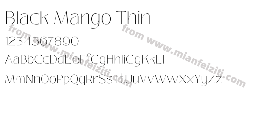 Black Mango Thin字体预览