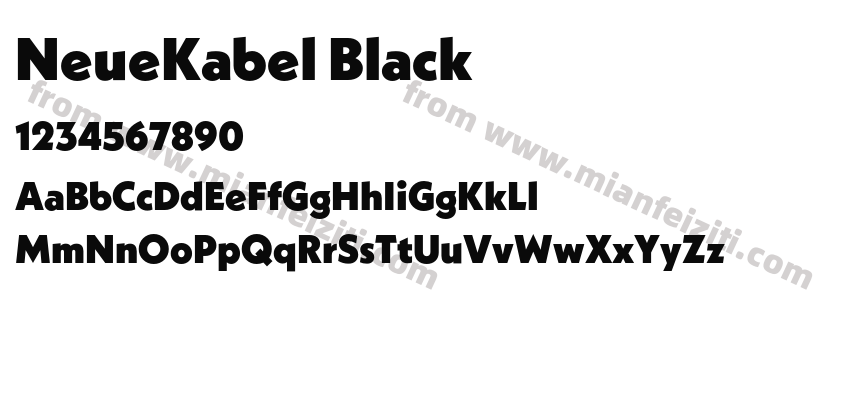 NeueKabel Black字体预览