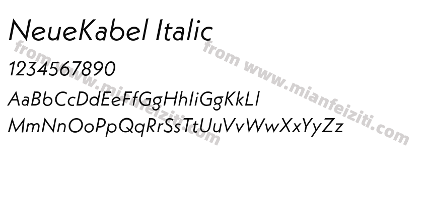 NeueKabel Italic字体预览