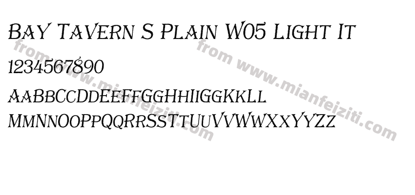 Bay Tavern S Plain W05 Light It字体预览