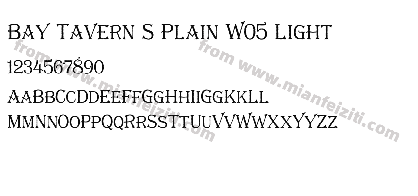 Bay Tavern S Plain W05 Light字体预览