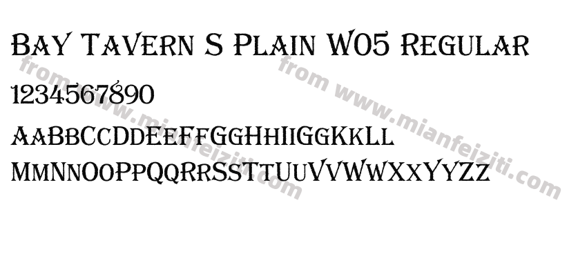Bay Tavern S Plain W05 Regular字体预览