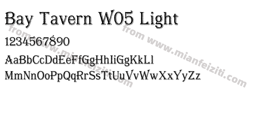 Bay Tavern W05 Light字体预览